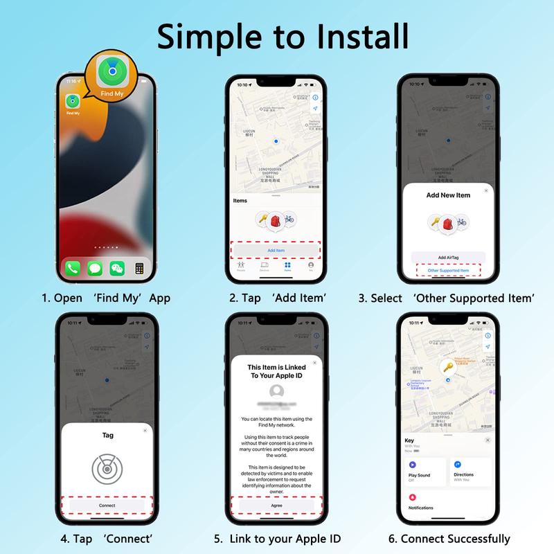 Item Finder, BlueTooth Tracker, Tracking with Apple Find My App on iPhones only, Find Keys, Wallets, Luggage, Pets, Gadgets