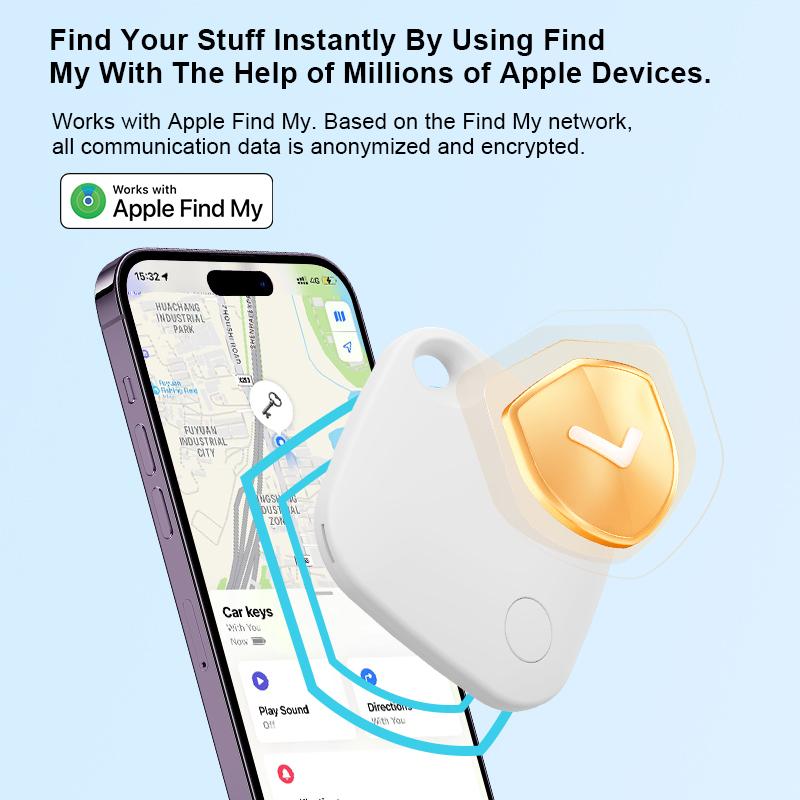 RSH SmartTrack Link (White, 1-Pack), Android not Supported, Works with Apple Find My (iOS only), Key Finder, Bluetooth Tracker for Earbuds and Luggage, Phone Finder, Water Resistant； Gps