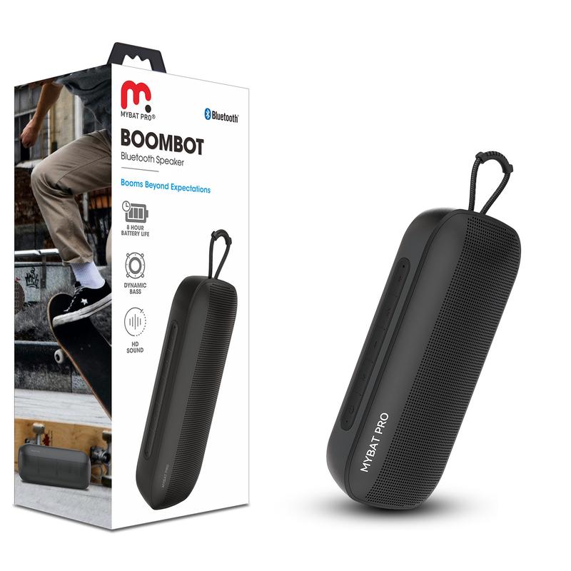 MyBat Pro BoomBot Bluetooth Speaker - IPX5 Water-Resistant, Compact, Wireless Music & Calls, Microphone, TWS Dual Connection, Portable & Lightweight