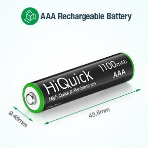 HiQuick AAA Rechargeable Batteries 1100mAh 1.2V Accessories Devices