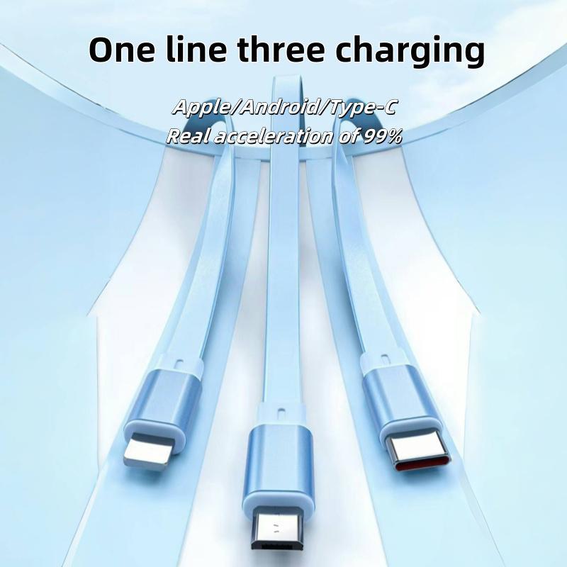 3 in 1 Retractable Charging Cable Cord, Mini Portable Fast Charger, Stylish Charging Cable Compatible with iPhone Android Type C