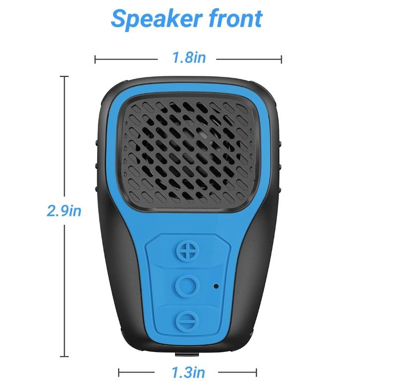 Blue Wearable Bluetooth Speaker, IP67 Waterproof Clip-on Mini Portable Speakers, Wireless Clip Speaker with Built-in Mic, Hands-Free Music and Calls for Work Riding Golf Outdoor(Blue)