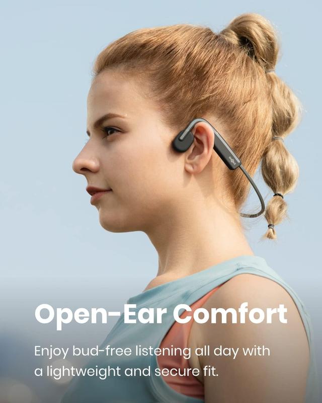 SHOKZ OpenMove - Open-Ear Bluetooth Sport Headphones, Bone Conduction Wireless Earphones, Sweatproof for Running and Workouts