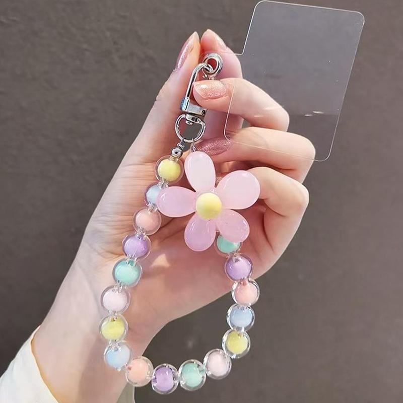 Flower Design Mobile Phone Lanyard, Portable Mobile Phone Strap, Smartphone Chain, Mobile Phone Accessories for Women & Girl Gift