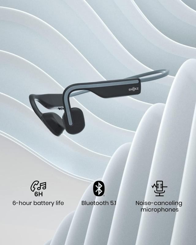 SHOKZ OpenMove - Open-Ear Bluetooth Sport Headphones, Bone Conduction Wireless Earphones, Sweatproof for Running and Workouts