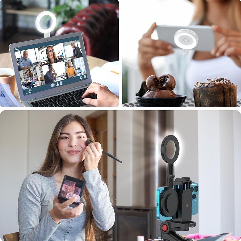 Magnetic Selfie Ring Light, Rechargeable LED Selfie Ring Light, LED Fill Light Compatible with Magsafe, LED Ring Light for Selfies Photography Zoom Calls Video Conference