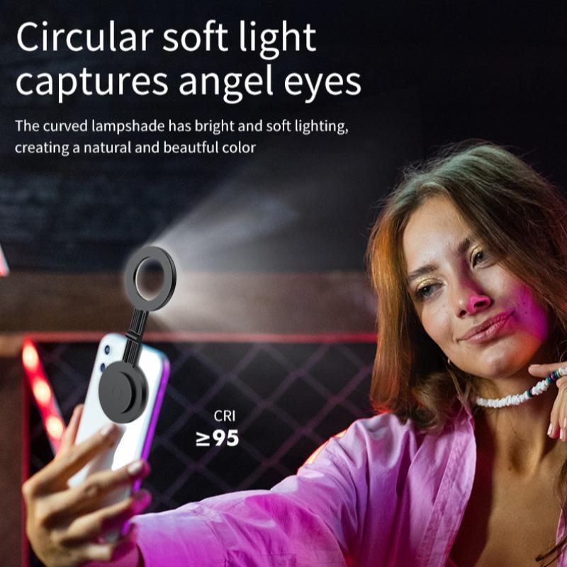 Magnetic Selfie Ring Light, Rechargeable LED Selfie Ring Light, LED Fill Light Compatible with Magsafe, LED Ring Light for Selfies Photography Zoom Calls Video Conference