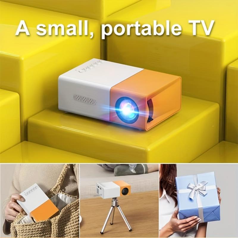 Mini Projector, Portable Movie Projector, Smart Home Projector, Compact Projector For IOS, Android, Windows, PS5, Laptop, TV Stick, Compatible With HDTV, USB, Audio, TF Card, AV And Remote Control