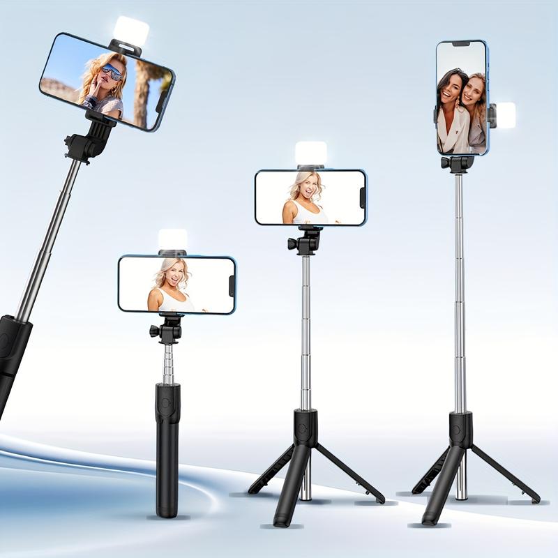 360° Automatic Rotating Mobile Phone Bracket Tripod Selfie Stick with Fill Light, Wireless Remote Control, Anti-shake, Desktop Anchor, and Handheld Live Broadcast Bracket