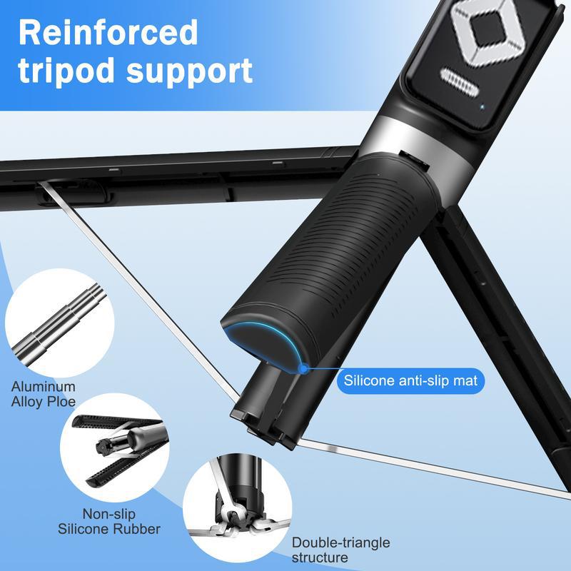 Imoli Beauty Dual Fill Light Selfie Stick Tripod with Wireless Bluetooth Remote Control, 6-in-1 Retractable Travel Accessories for iPhone and Android Phones - Mobile Cellphone Smartphone Stand