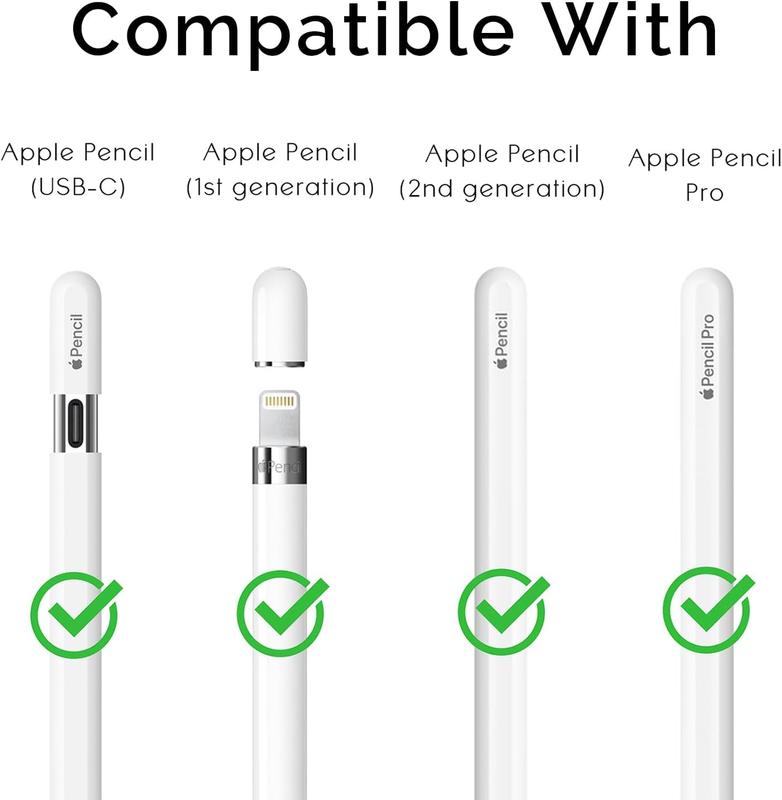 4 Pack  Grip Compatible with  Pencil 2nd Generation,  Pencil USB-C &  Pencil Pro  iPencil Grip (White Blue Midnight Blue Black)