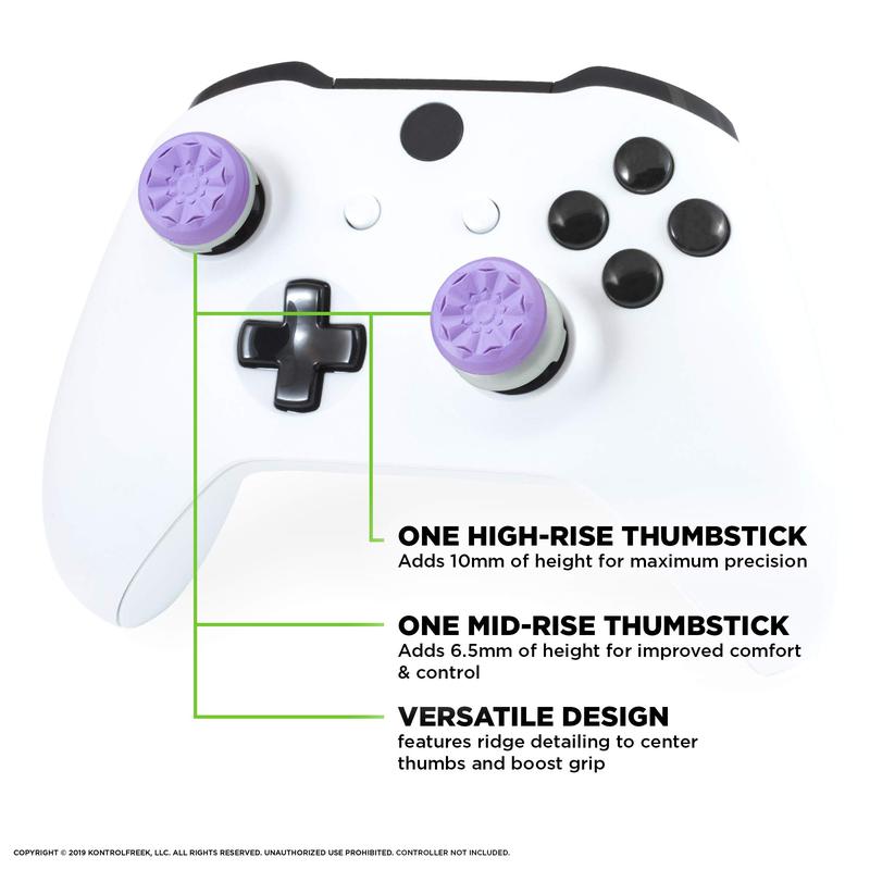 FPS Freek Galaxy Purple for Xbox One and Xbox Series X Controller | 2 Performance Thumbsticks | 1 High-Rise, 1 Mid-Rise | Xbox Console accessories