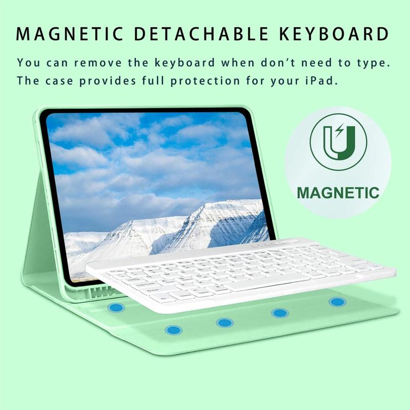 Keyboard Case for iPad Pro 11 12.9 Inch, Tablet Protective Cover with Pen Holder, Tablet Accessories for iPad Air Pro