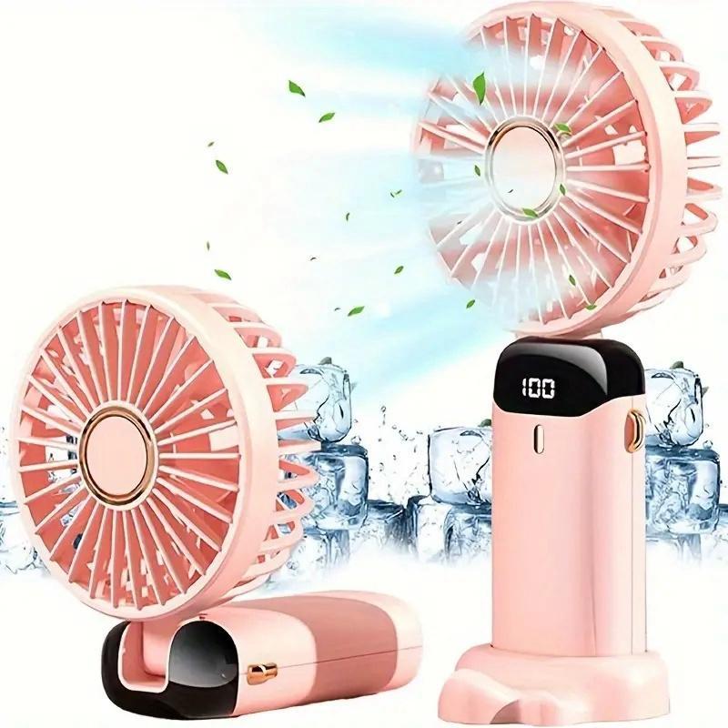 Portable Handheld Fan, USB Rechargeable Cooling Fan, Adjustable Fan for Home Office School Travel, Room Accessories