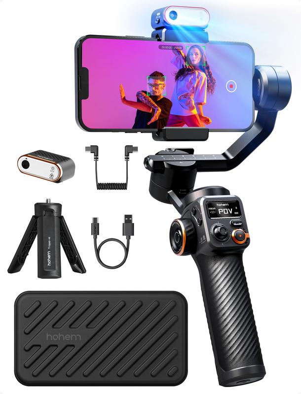 hohem iSteady M6 Kit Gimbal Stabilizer for Smartphone, Upgraded 3-Axis Phone Gimbal, AI Tracker w CCT RGB Fill Light, Gimbal for iPhone 15 Pro Max & Android, Phone Stabilizer for Video Recording