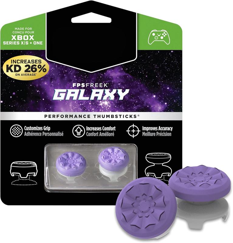 FPS Freek Galaxy Purple for Xbox One and Xbox Series X Controller | 2 Performance Thumbsticks | 1 High-Rise, 1 Mid-Rise | Xbox Console accessories