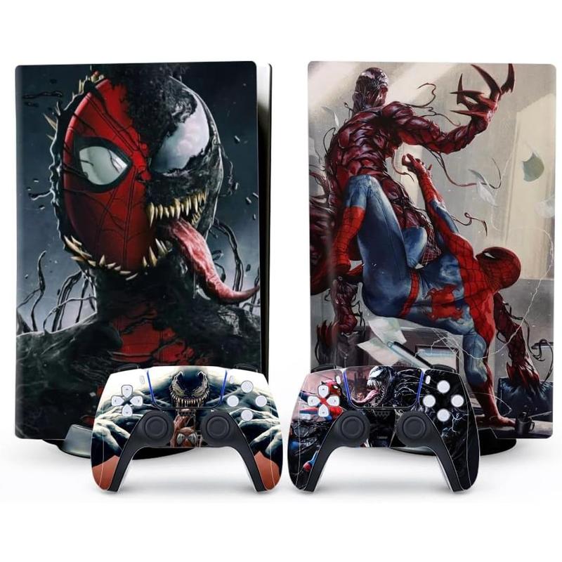 PS5  - Disc Edition Console and Controller Accessories Cover  PS5 Controller  Gift ps5  for Console Full Set PS5  Spider Red and Gery