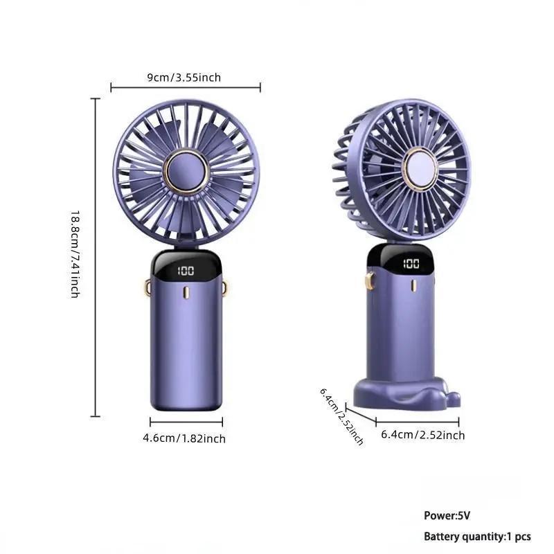 Portable Handheld Fan, USB Rechargeable Cooling Fan, Adjustable Fan for Home Office School Travel, Room Accessories