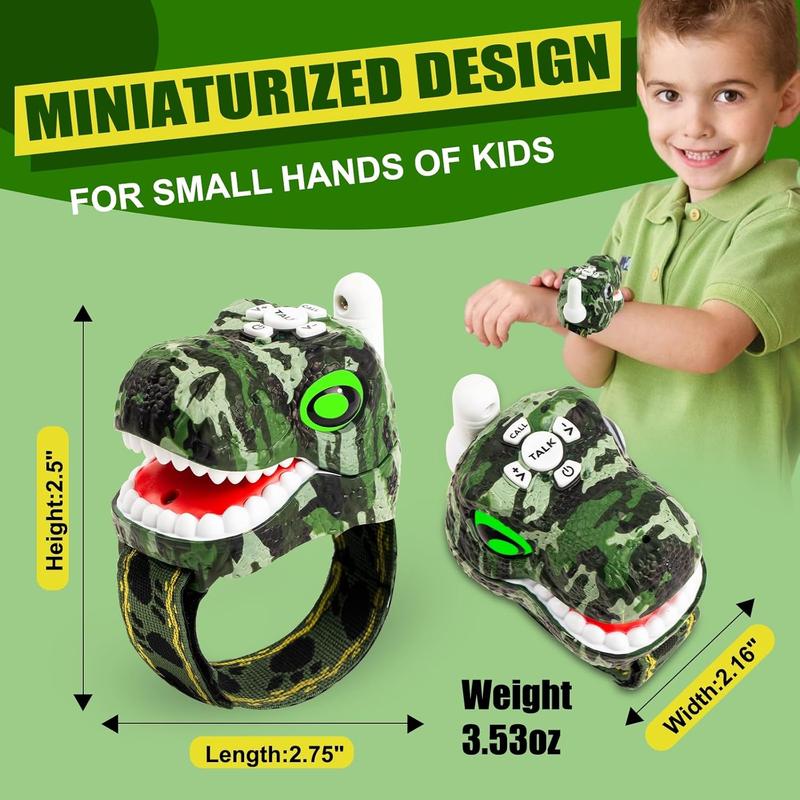 Dinosaur Walkie Talkies for Kids - 2 Way Radios Toys for Boys & Girls Ages 3-12 - Long Range, 3 Channels - Outdoor Adventure, Camping, Hiking Gifts Birthday Gifts Christmas Stocking Stuffers