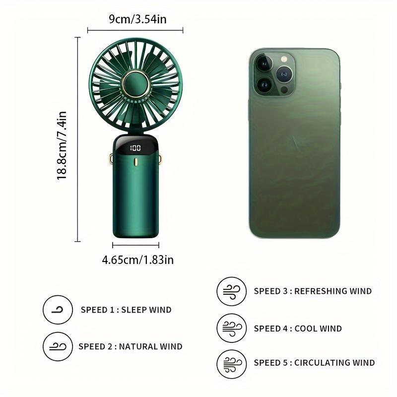 Portable Handheld Fan, USB Rechargeable Cooling Fan, Adjustable Fan for Home Office School Travel, Room Accessories