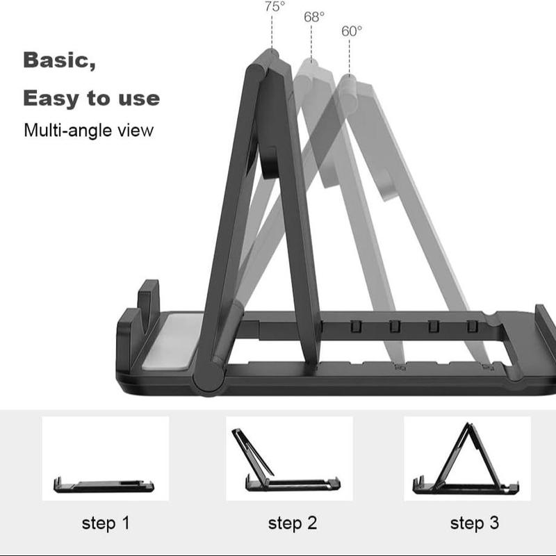 Foldable Desktop Phone Holder, Multipurpose Creative Phone Stand, Portable Phone Accessories for Home Office Travel