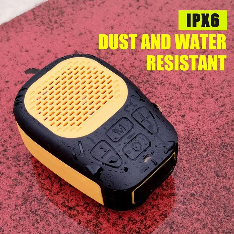 Wireless Speaker Portable, Water-resistant Speaker with Clip, Outdoor Subwoofers Speaker with Built-in Mic for Hands-free Music Calls