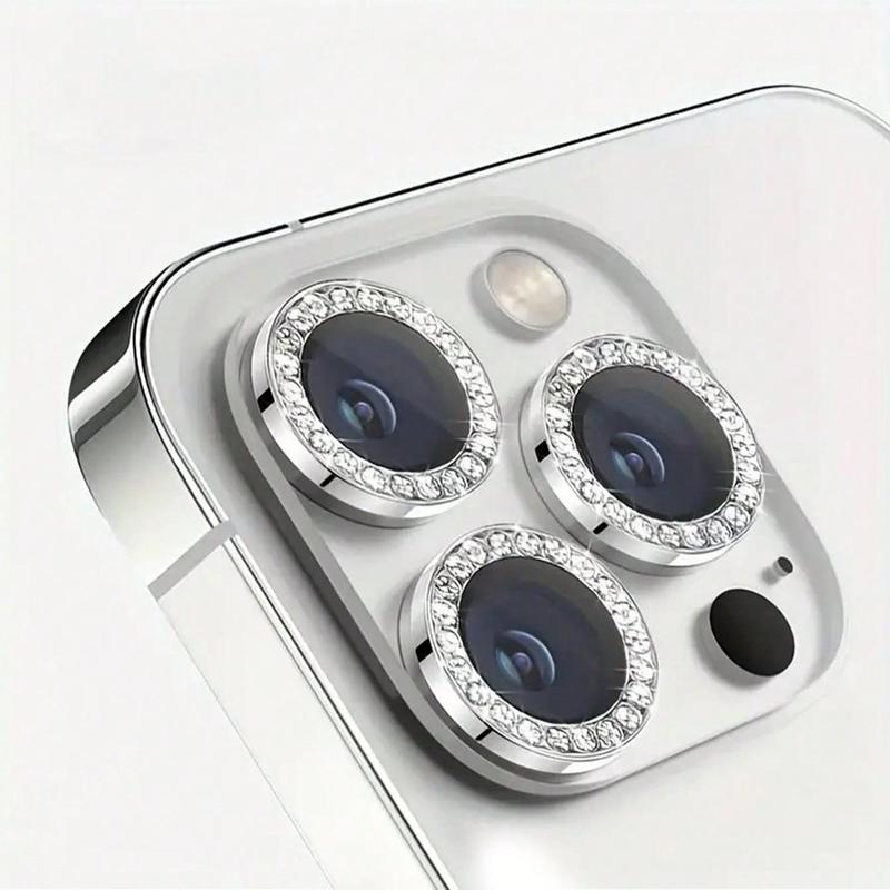 Phone Lens Protector Film, Ring Protective Lens Film, Mobile Phone Accessories Compatible with iPhone 11 12 13 14 15 Pro Max