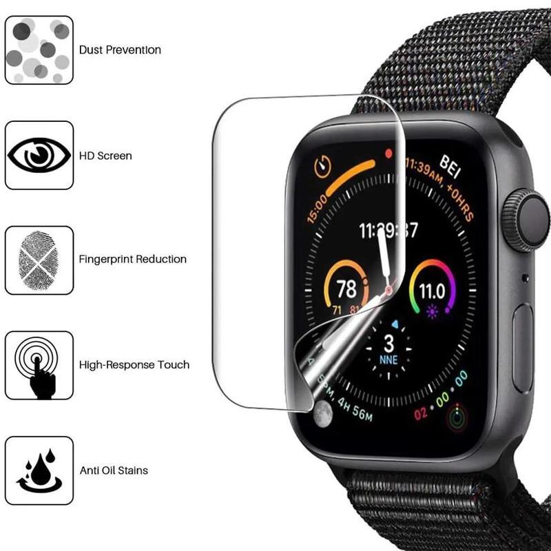 Soft Screen Protector, 5 Counts set Full Protective HD Hydrogel Screen Film, Wearable Accessories Compatible with Apple Watch Ultra 1 2 9 8 7 6 SE 5 4 3