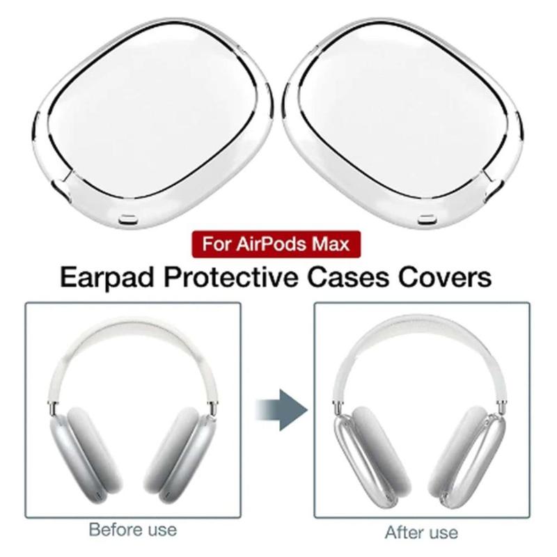 Clear Over-ear Earphone Protective Cover, 1 Pair Transparent Headphone Protective Case, Earphone Protective Case Compatible with Airpods Max