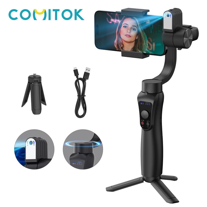 360° 3-axis mobile phone stabilizer AI Tracking face tracking Anti-shake selfie stand Vlog content creation Fill light module gimbal  stabilizer Smartphone Cellphone