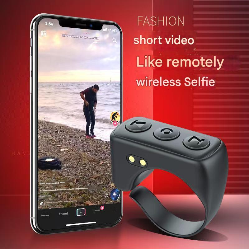 New selfie control short video artifact swipe screen to like short video smart bluetooth ring remote control