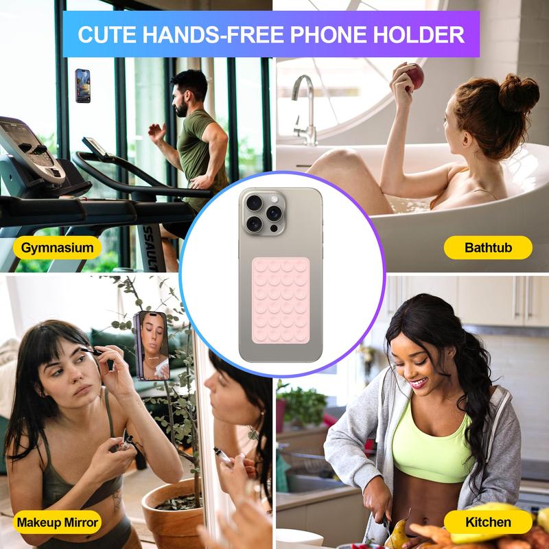 2Pcs Silicone Suction Cups Phone Case Adhesive Mount, Suction Phone Case Mount Anti-Slip Hands-Free Mobile Accessory Phone Accessory Holder Accessories Smartphone