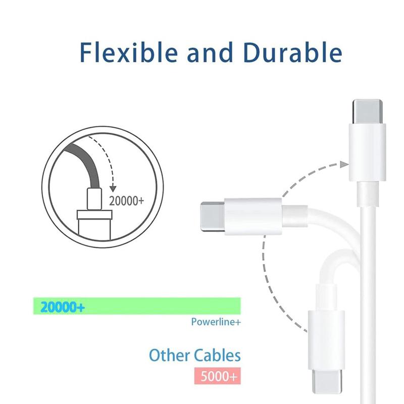 Flexible & Durable USB C Port Data Cable, PD 60W (20V 3A) Speedy Data Sync & Charge Cable, Fast Charging Phone Cable, Mobile Phone Accessories for iPhone 15 Pro Max