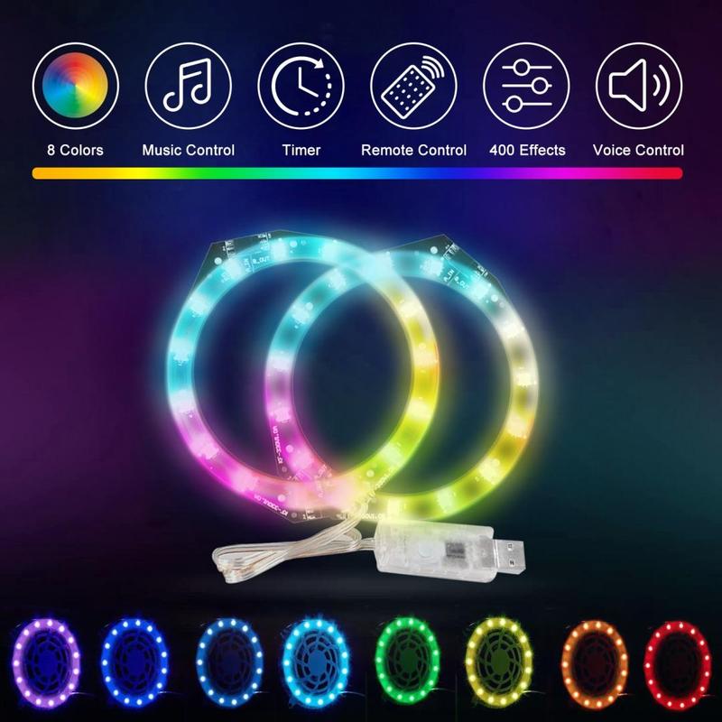 RGB LED Light Strip for PS5  PS5 Silm Game Console, 1 Count USB Powered LED Light Strip Ring Kit with Remote Control, Decorative Accessory for PS5