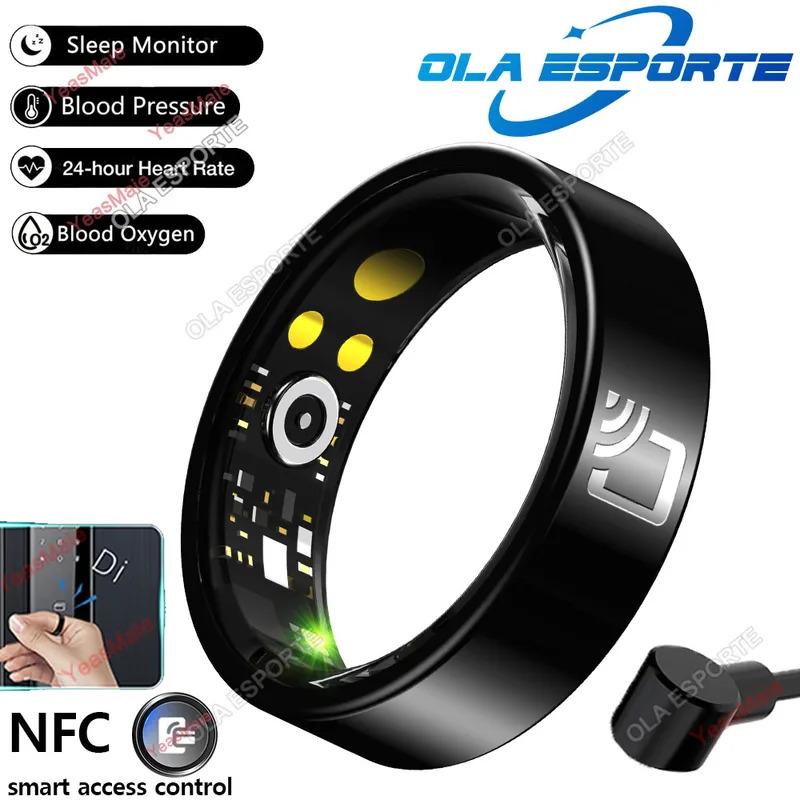 Smart Ring NFC Ring Health Fitness Tracker Ceramic Health Ring 2025 Sleep Tracking Heart Rate Blood Pressure with Charging Case Wearable Android