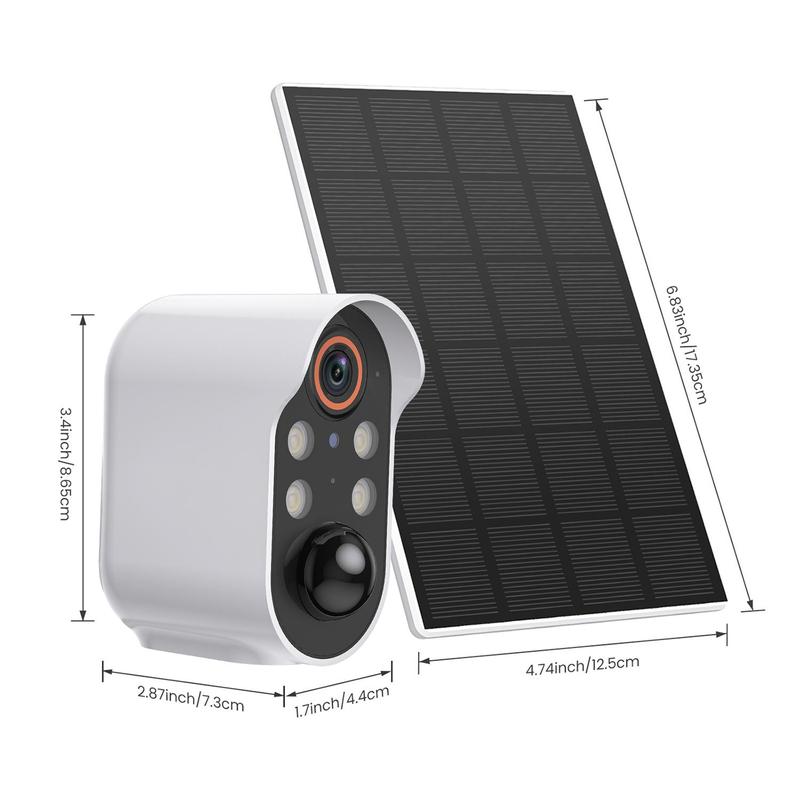 Outdoor Solar Power Security Camera, Wireless Security Camera with Night Vision, AI Human Detection, Household Surveillance Camera with 2-Way Audio & Cloud Storage for Home