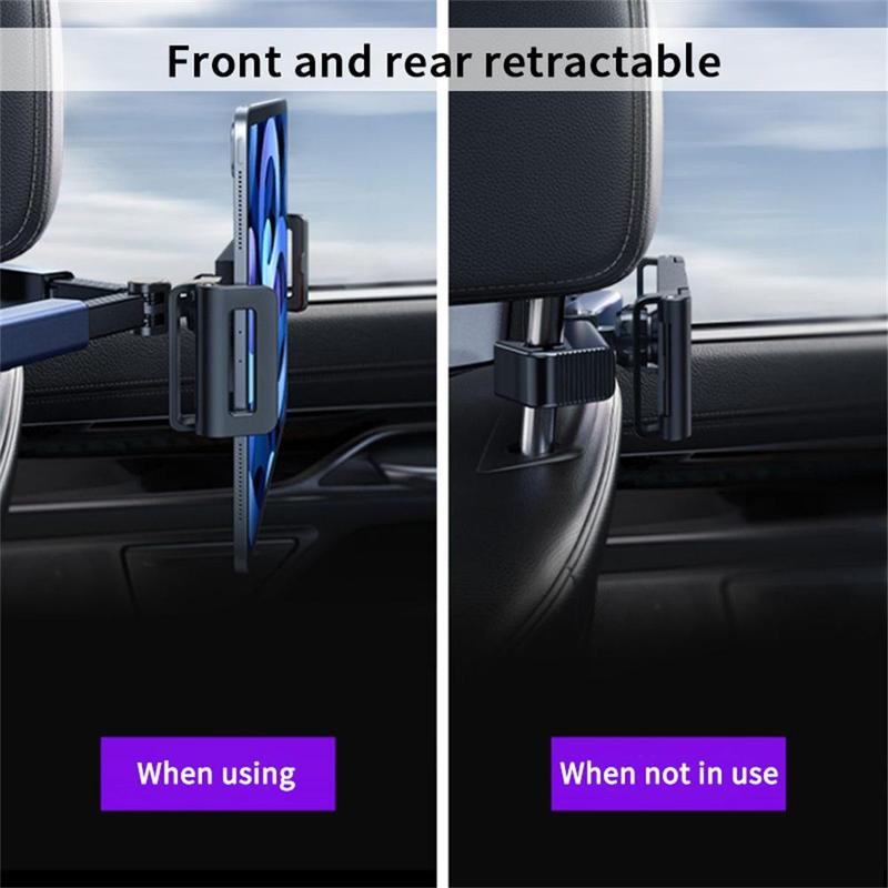 Car Headrest Tablet Holder, Universal Car Seat Tablet Mount, Rotating Lazy Phone Bracket, Car Interior Accessories