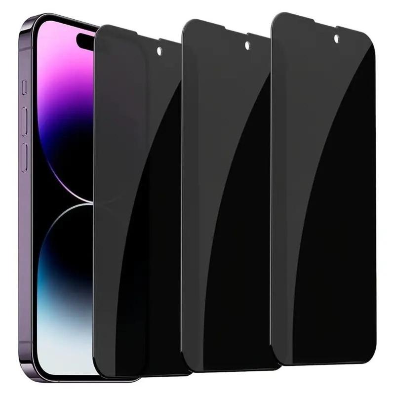 Privacy Screen Protector, 3 Counts Tempered Glass Phone Screen Protector, Glass Screen of Phone, Phone Accessories for iPhone 11 12 13 14 15 16 Pro Max, Summer Gift