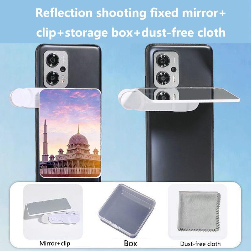 Phone Mirror Reflection Clip, Phone Mirror Reflection Selfie Clip, Phone Reflection Shooting Clip, Mobile Phone Accessories for Travel, Outdoor, Party