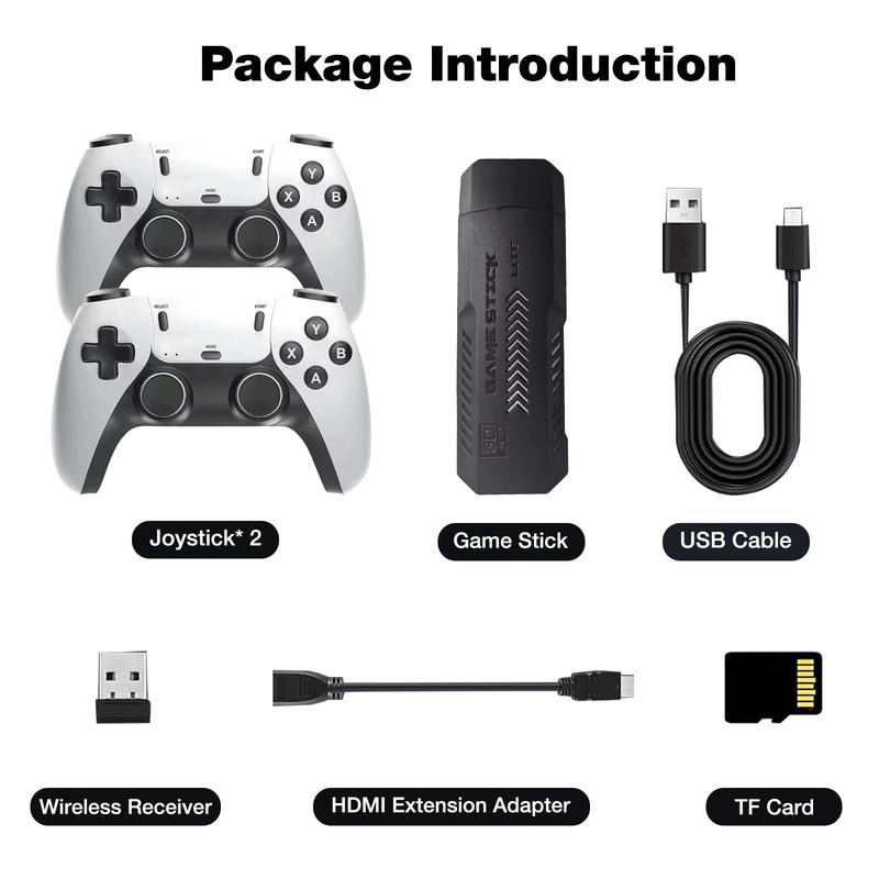 X2PRO retro game console, wireless controller, 40000+ games, multiple emulators included, 4K HDMI output, built-in 128G card, with 2.4GHz wireless retro game console game controller