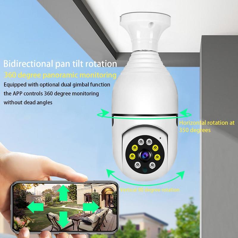 Light Bulb Security Camera 5G&2.4GHz WiFi 3MPSecurity Cameras Wireless Outdoor MotionDetection and Alarm,Two-Way Talk,Color NightVision,Human Detection, Compatible with AlexaMicro SD, Limited Time Offer