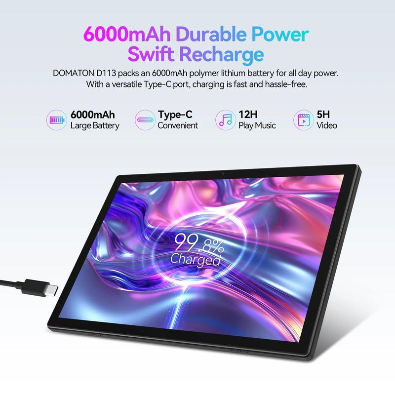 Tablet 10 inch Android 14 Tablet,8GB RAM 128GB ROM,5G WiFi,Octa-Core,13MP+8MP Dual Camera,GPS,Bluetooth,1TB Expand,1920x1200 IPS Screen,7000mAh,Face Unclock,Split Screen,Tablet with Keyboard 2025 tablet Black Friday Deal  Christmas gift  tablet on sale