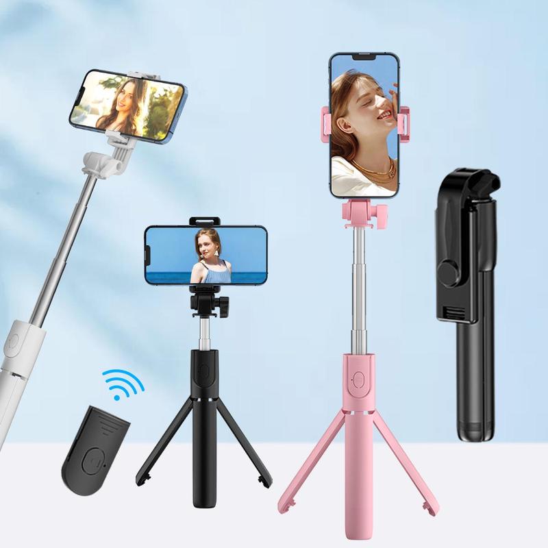 Battery Powered Portable Selfie Stick, 360-Degree Rotatable Live Streaming Remote Control Selfie Stick, Phone Tripod for Travel, Outdoor Photographing Use