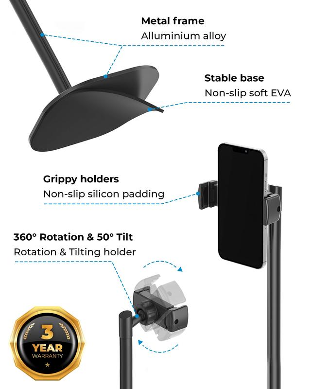 Cooper ChatStand, Height Adjustable Cell Phone Holder for Desk. Rotating, Tilting Phone Holder for Desk with 9-14