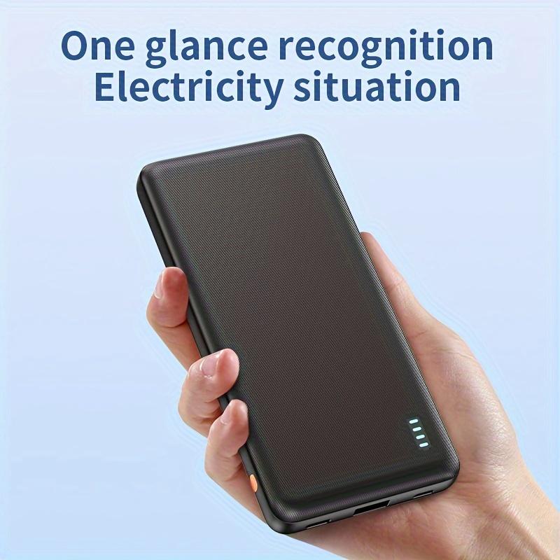 10000MAh Portable Mobile Power Pack, with LED Power Display, Outdoor Emergency Backup Battery Pack, USB Type-C Micro Interface, Suitable for iPhone,Android and Other Mobile Phones, USB-A Output Compatible with Mobile Digital Electronic Devices