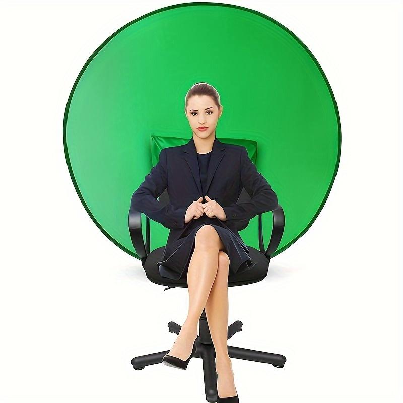 Green Screen Backdrop Collapsible Video Studio Vlogging Streaming Background With Chair Mount