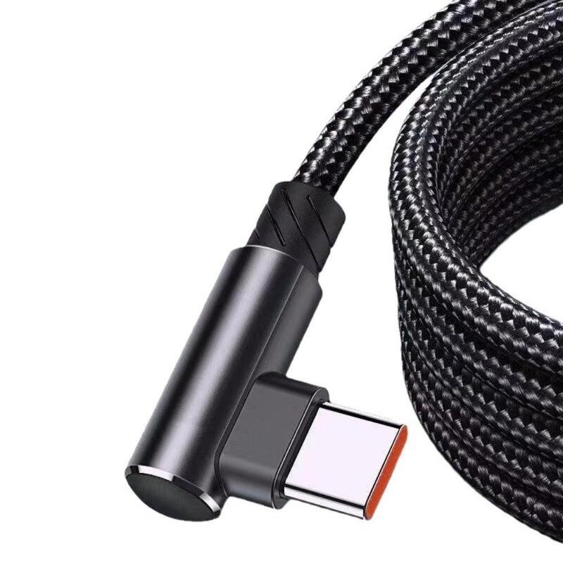 90 Degree Right Angle Type-C Charging Car Gaming Data Cable, 1 Count Charger Data Cable Compatible with Samsung, Google, Xiaomi, Smartphone Accessories