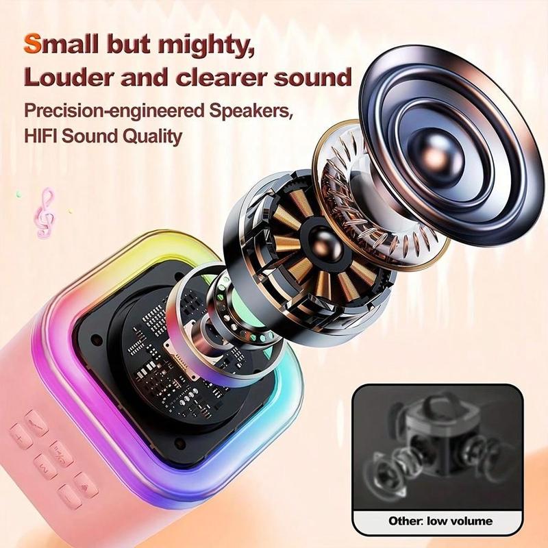 Wireless Speaker Dual Microphone Karaoke Speaker With Dual Noise Cancellation, Home Mini Audio Speaker