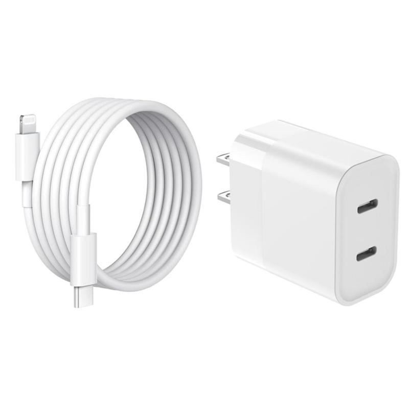 PD 20W Fast Charging Adapter with Data Cable, USB-C Power Adapter with Charging Cable for iPhone 15 15 Pro 15 Pro Max 15 Plus 14 13 12 11 XS Max XR X & iPad, Portable Chargers Head with Data Cable