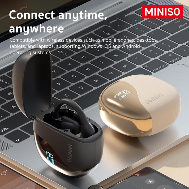 Christmas MINISO X38 Wireless Open Earbud, Noise Cancelling Headphone with Microphone, HiFi Stereo Noise Cancelling Sports Headphone for Electronic Devices